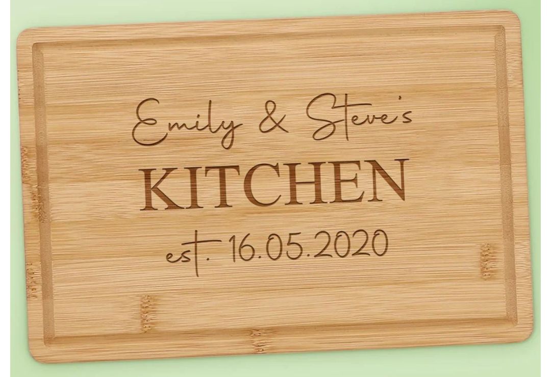 Laser engraved wooden kitchen board